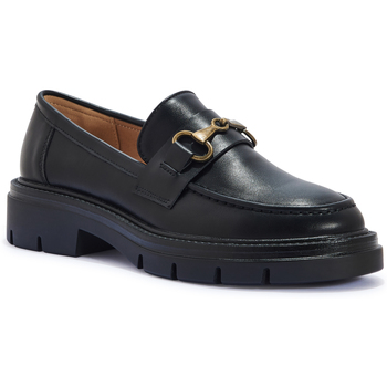 Truffle Collection Slip On Round Toe Platform Loafers women's Loafers Casual Shoes in Black
