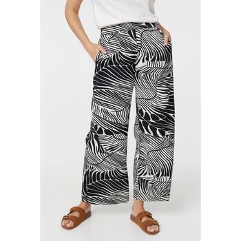 Izabel London Printed High Waisted Wide Leg Trousers women's Trousers in Black