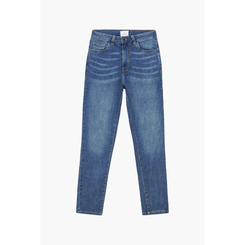 Enorsia High Waist Girlfriend Fit Leg Jeans women's Skinny Jeans in Blue