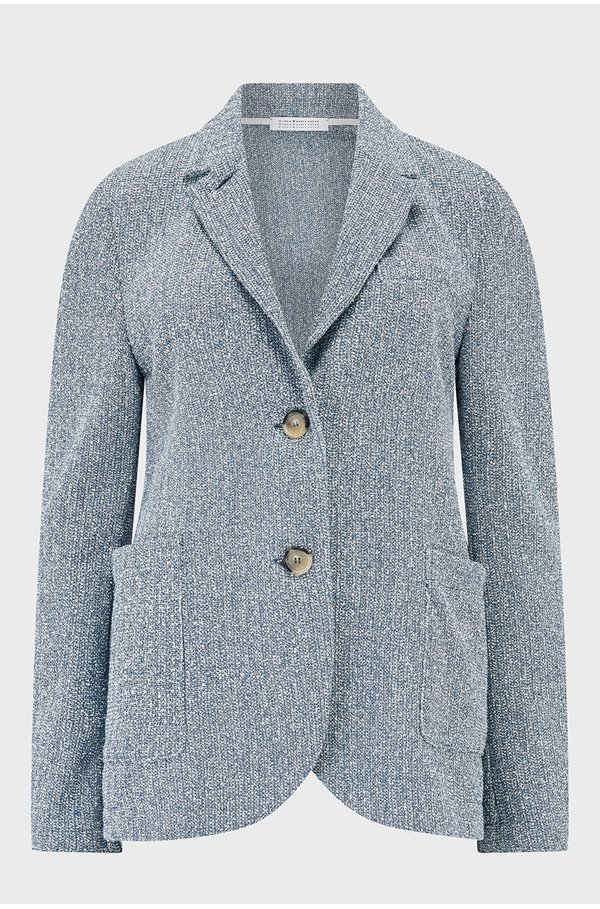 Harris Wharf London - Stand Up Collar Blazer in Denim