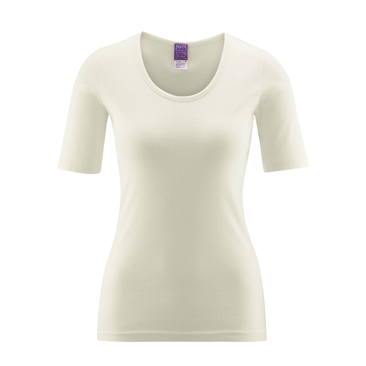 Organic Cotton Base Layer shirt: Womens - L Natural