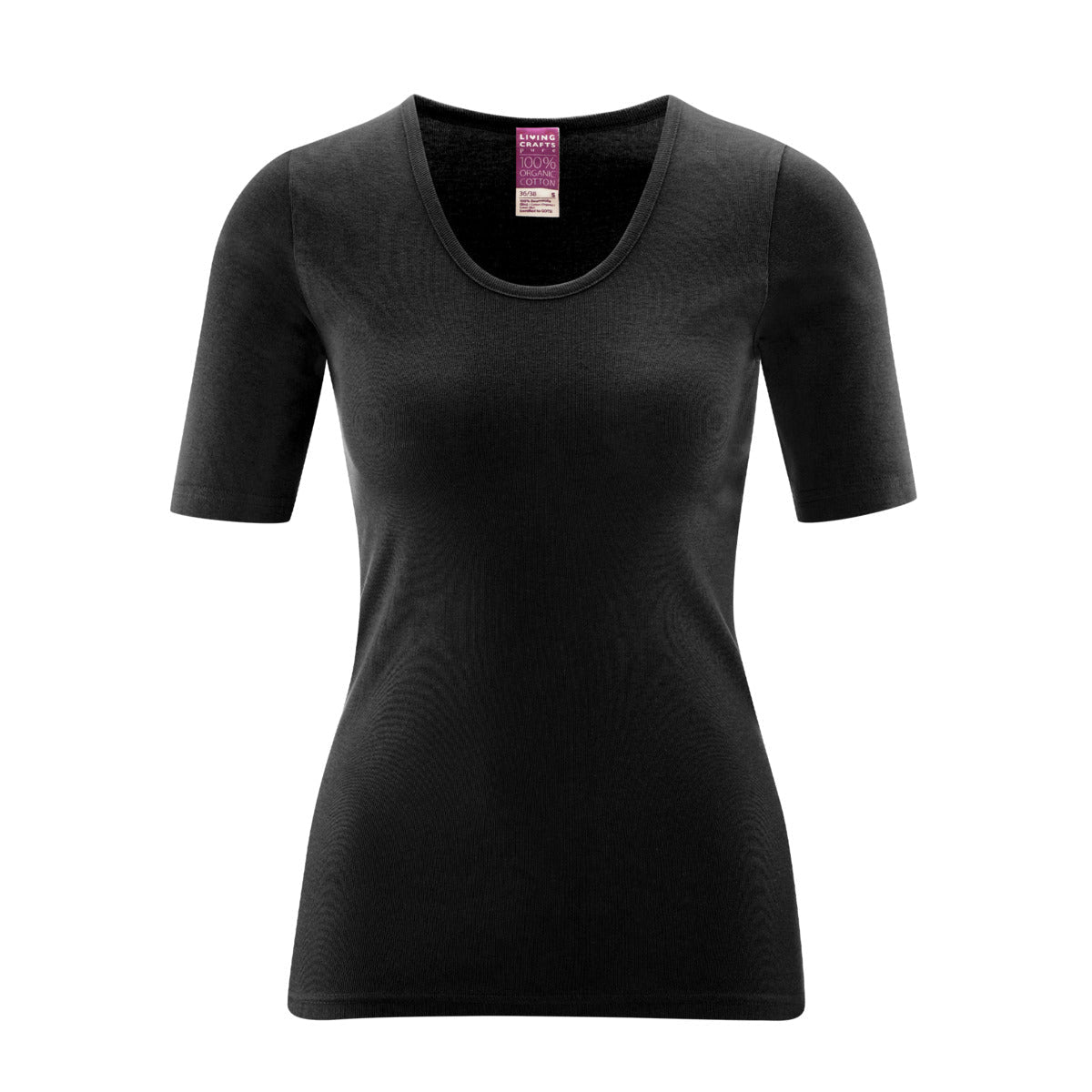 Organic Cotton Base Layer shirt: Womens - M Black
