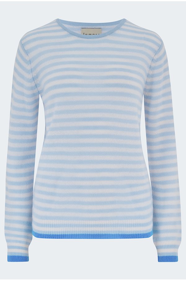 Jumper - Little Stripe Crew in Azure