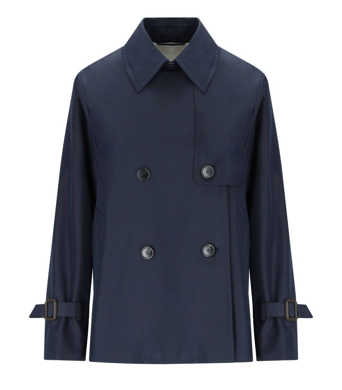 MAX MARA WEEKEND BIGLIA BLUE SHORT TRENCH COAT
