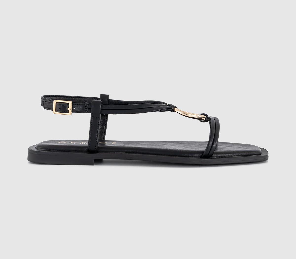 OFFICE Womens Sam Hardware Detail Slingback Sandals Black
