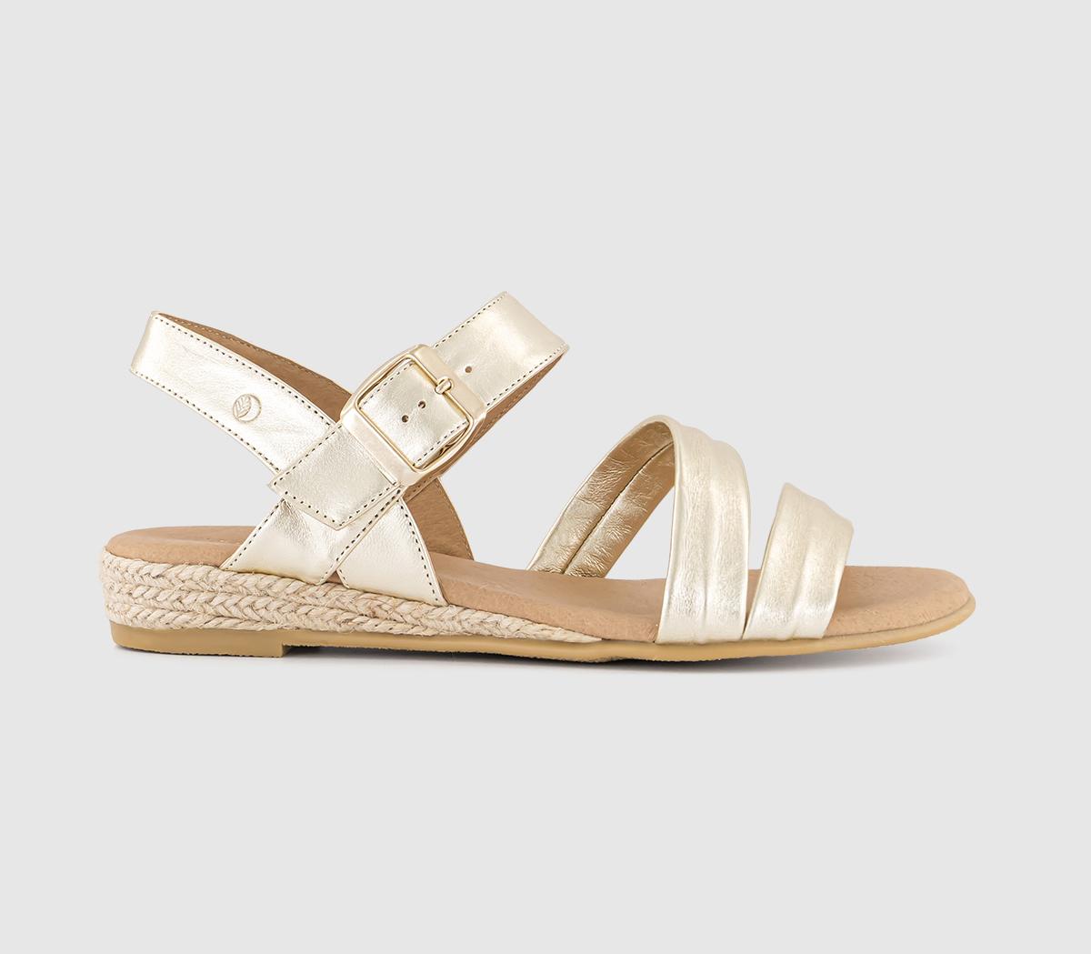 Earthaddict Womens Peony Multi Strap Sandals Gold Leather