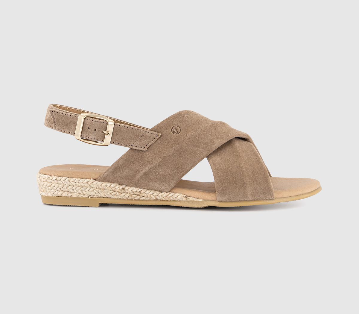 Earthaddict Womens Earth Addict Tulip Cross Over Sandals Beige Suede Natural