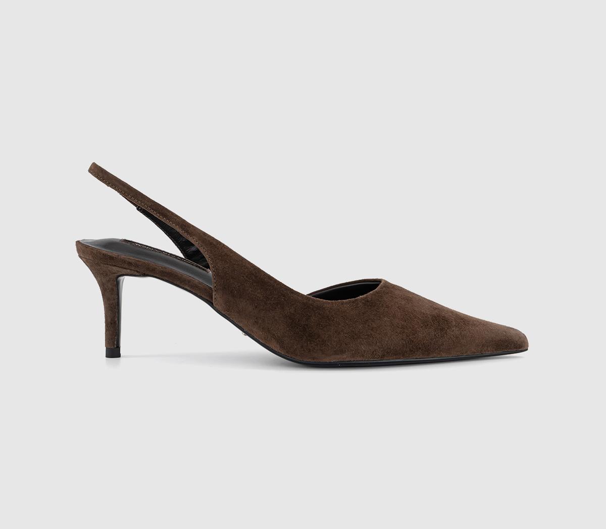 Tony Bianco Womens Darcy Slingback Heels Brown Suede