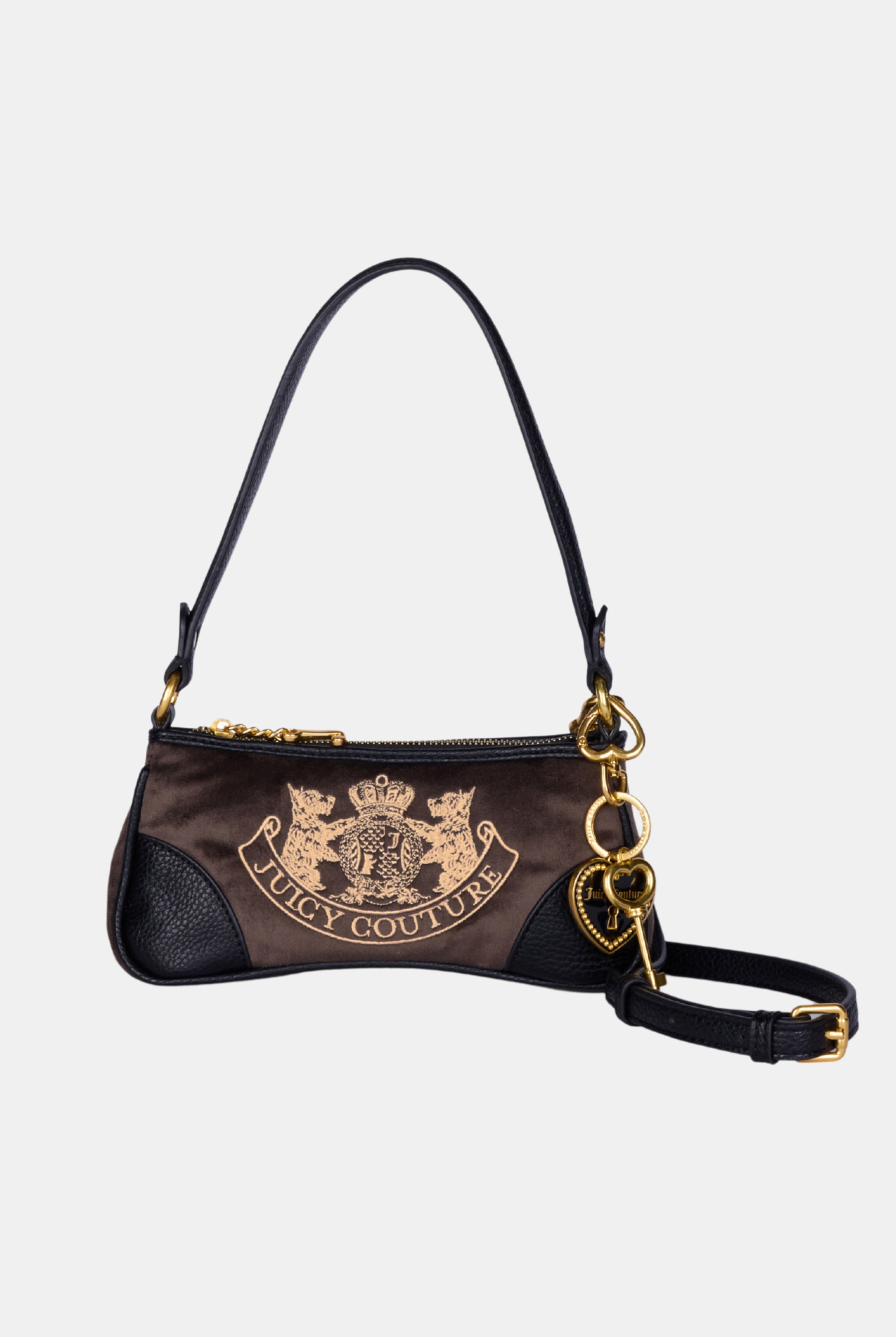 CHOCOLATE CREST EMBROIDERED SHOULDER BAG - ONE Brown