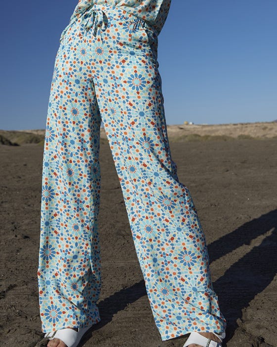 Damart Climatyl Print Wide-leg Trousers