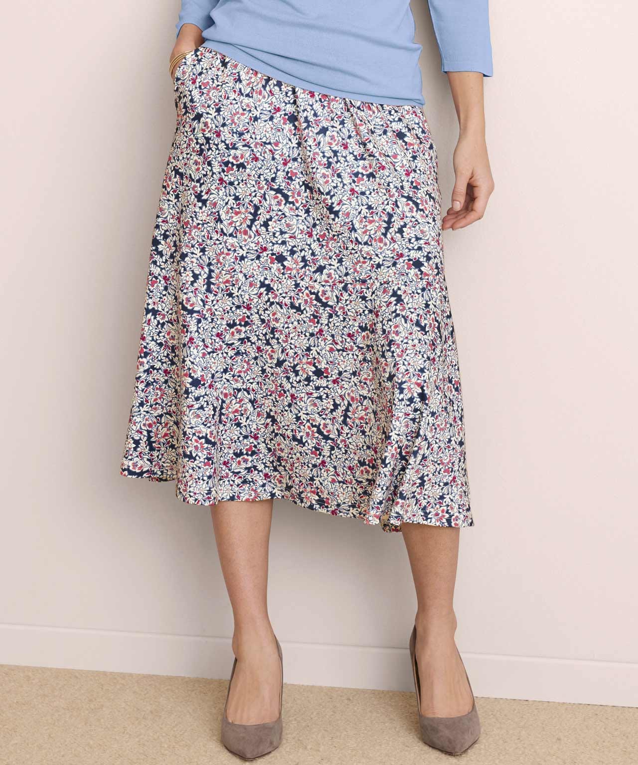 Damart Printed Flared Skirt
