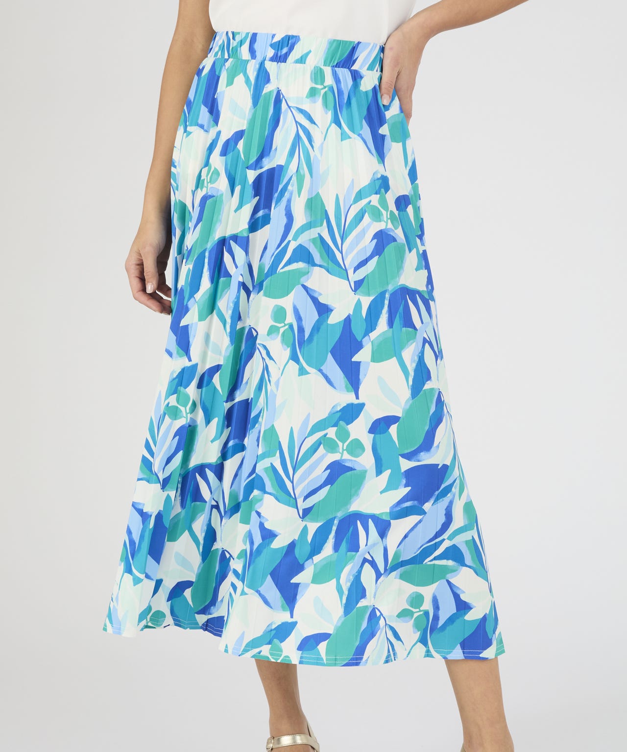 Damart Jersey Print Pleated Skirt