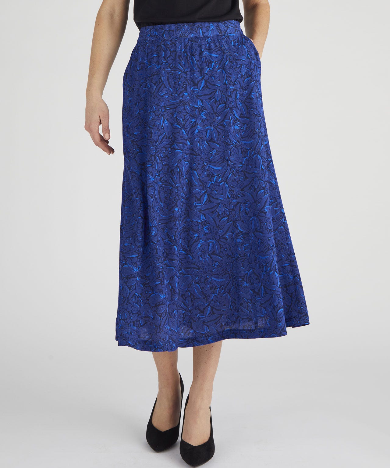 Damart Print Flared Skirt
