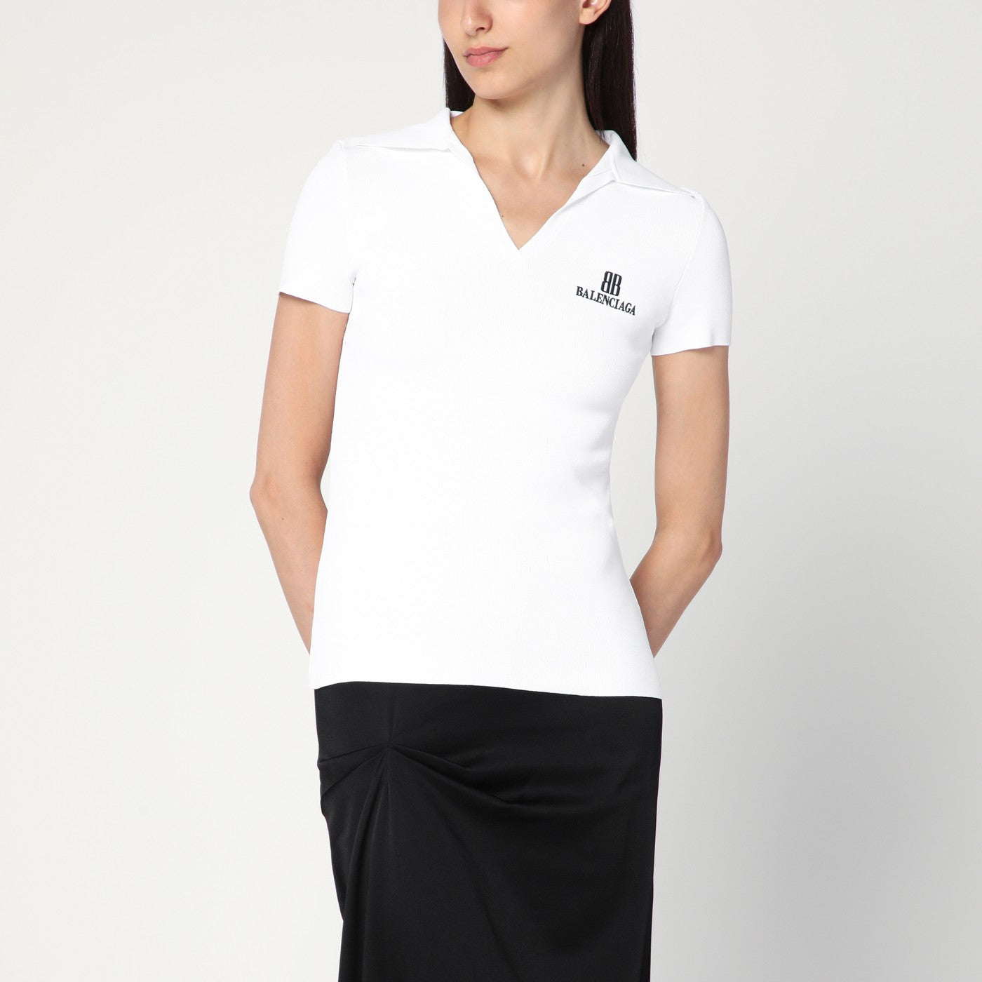 White short-sleeve Nano BB tank top