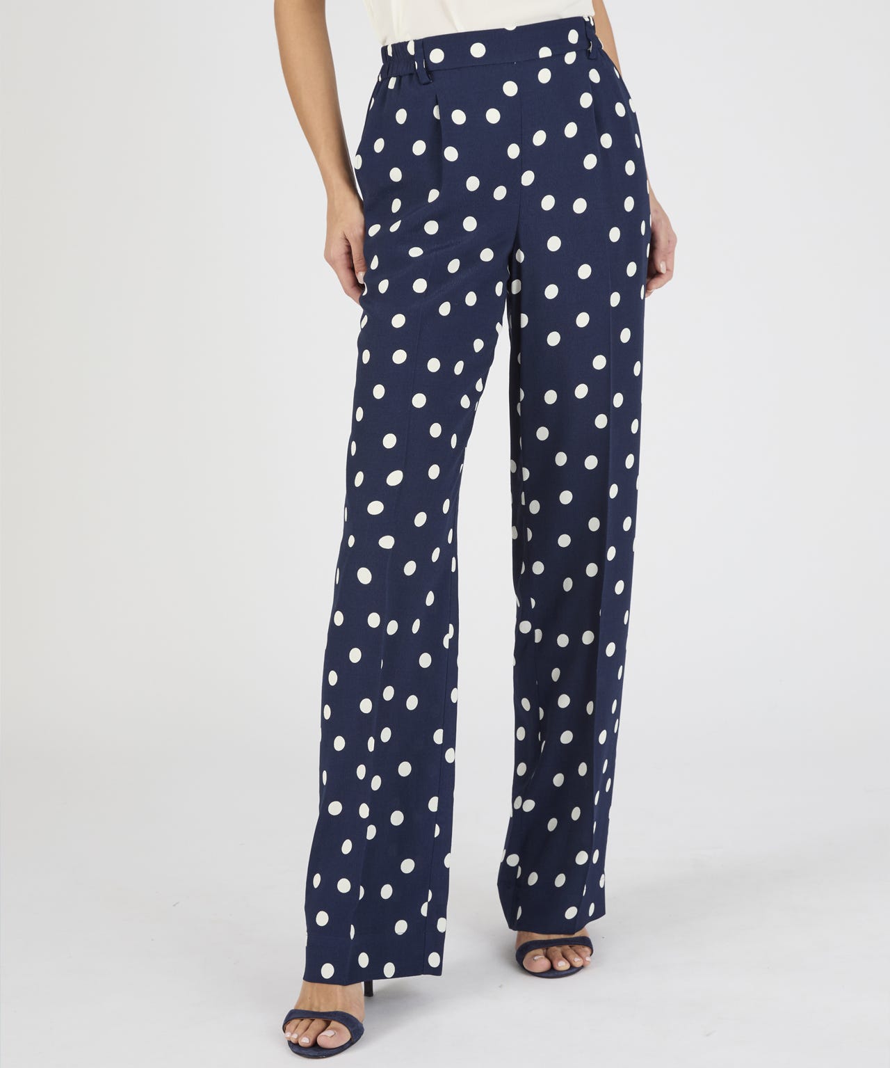 Damart Polka Dot Wide-leg Trousers
