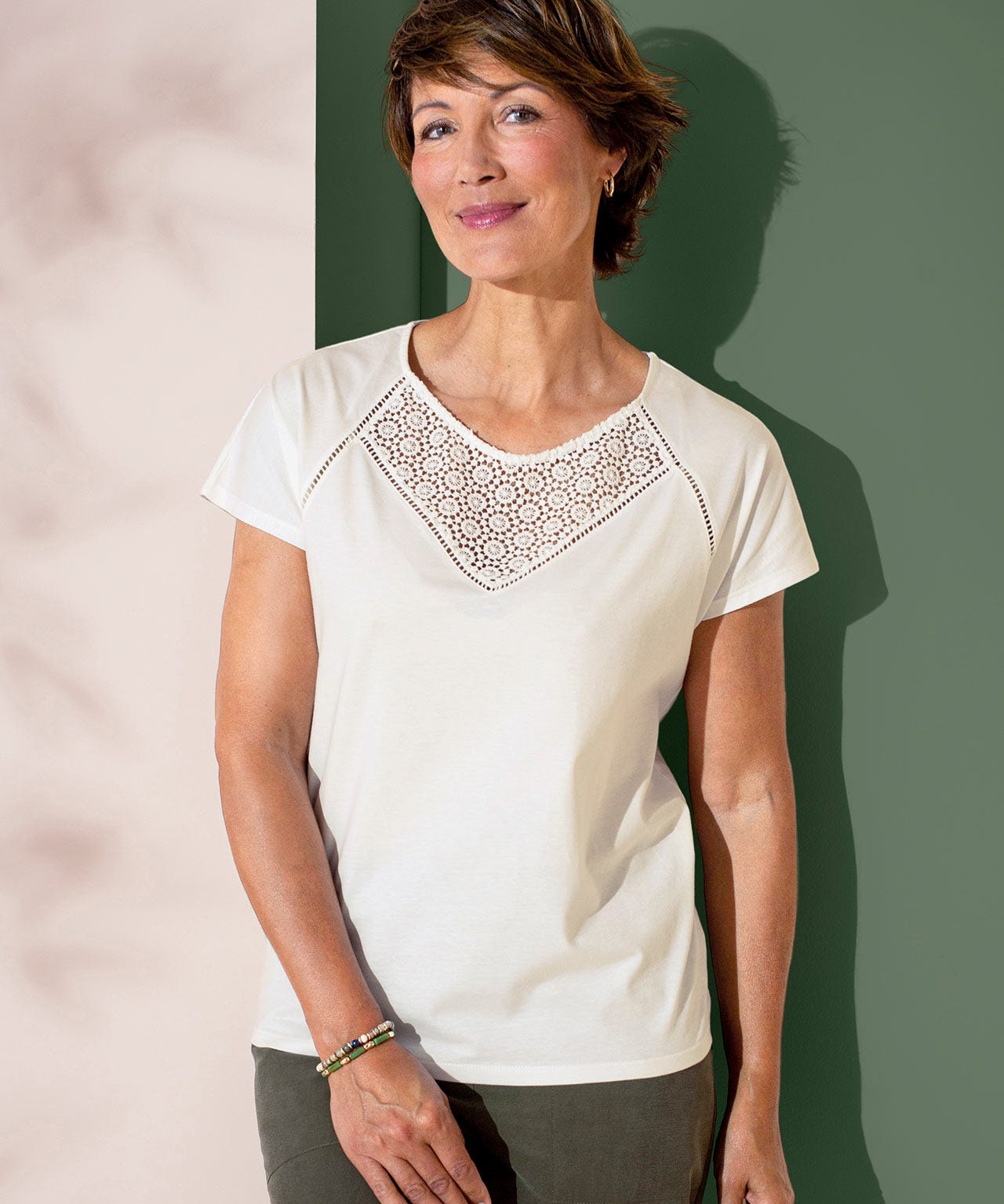 Damart Lace Detail Top