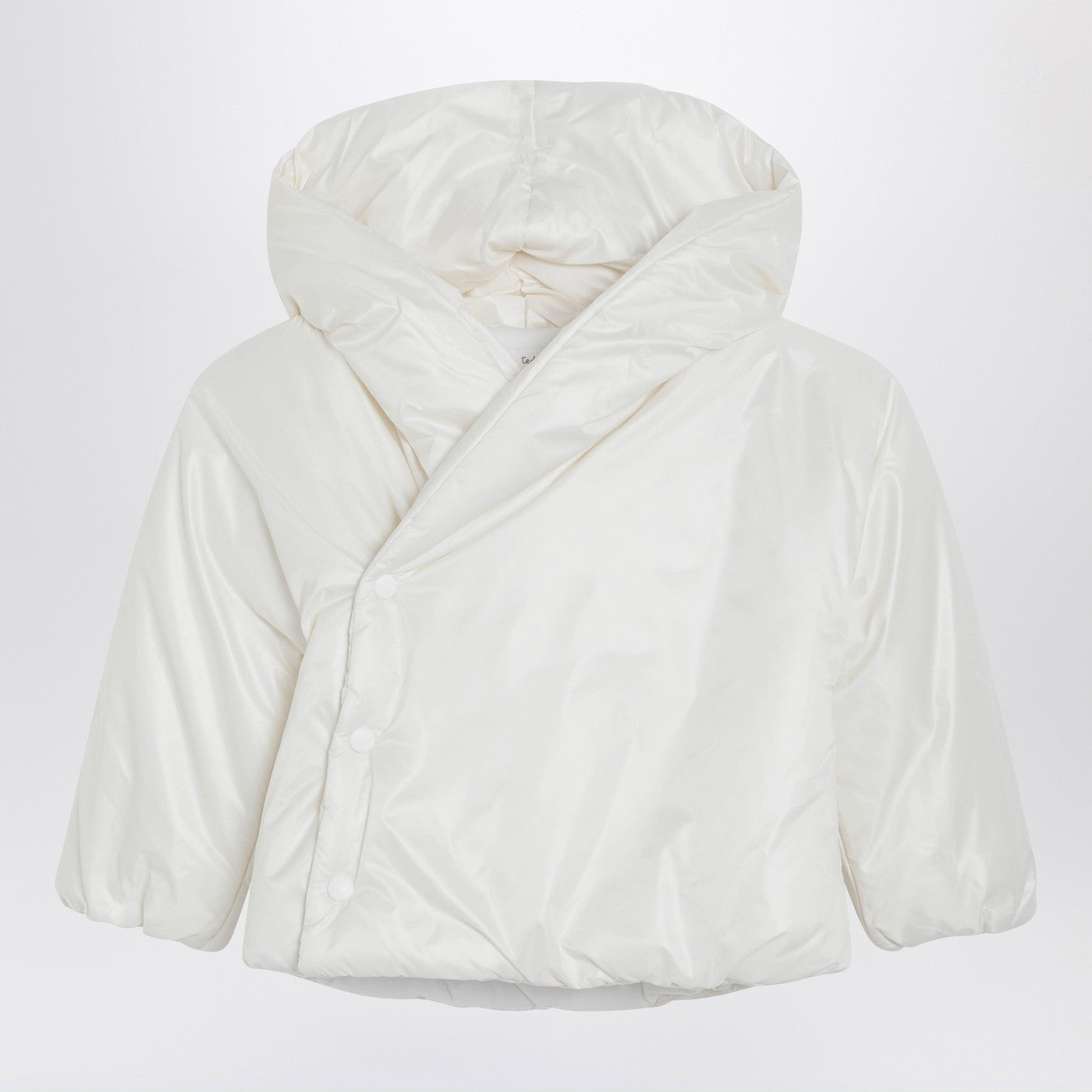 White hooded puffer jacket