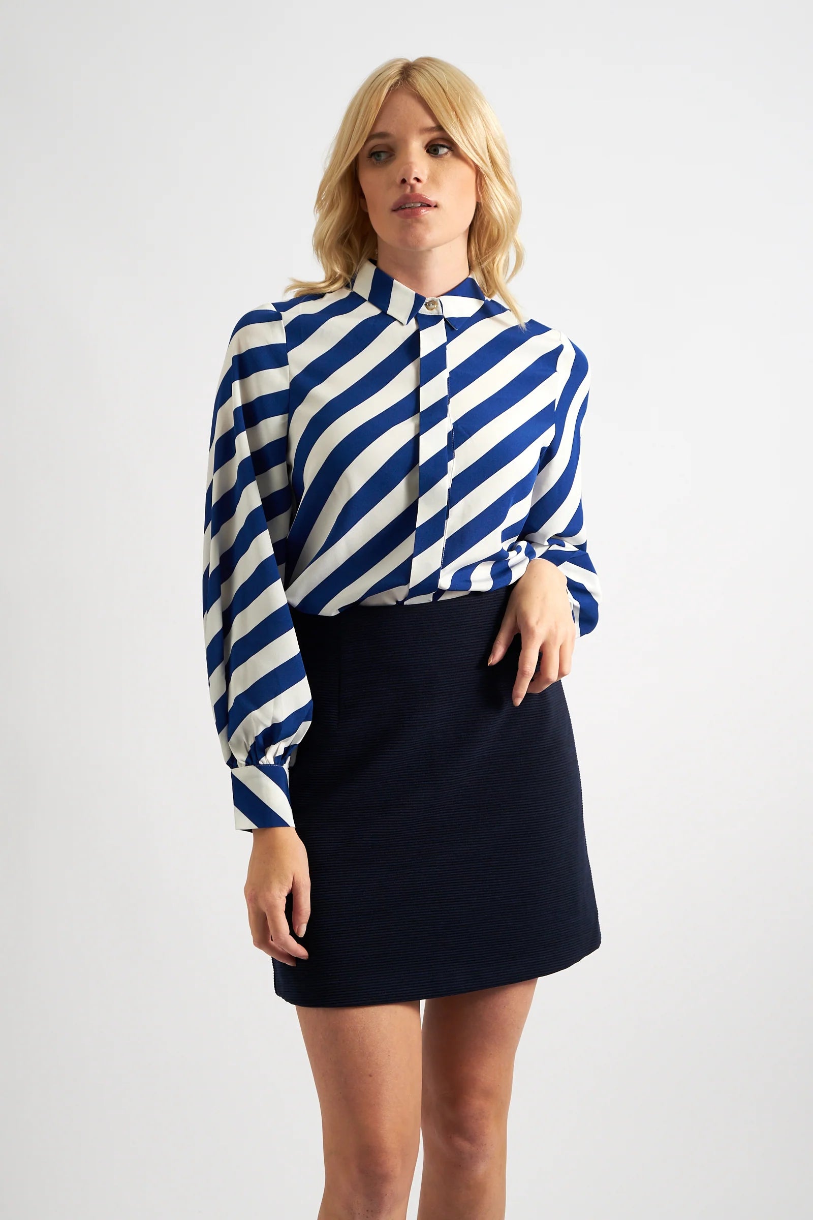 Aubin Rib Mini Skirt - Navy - Navy
