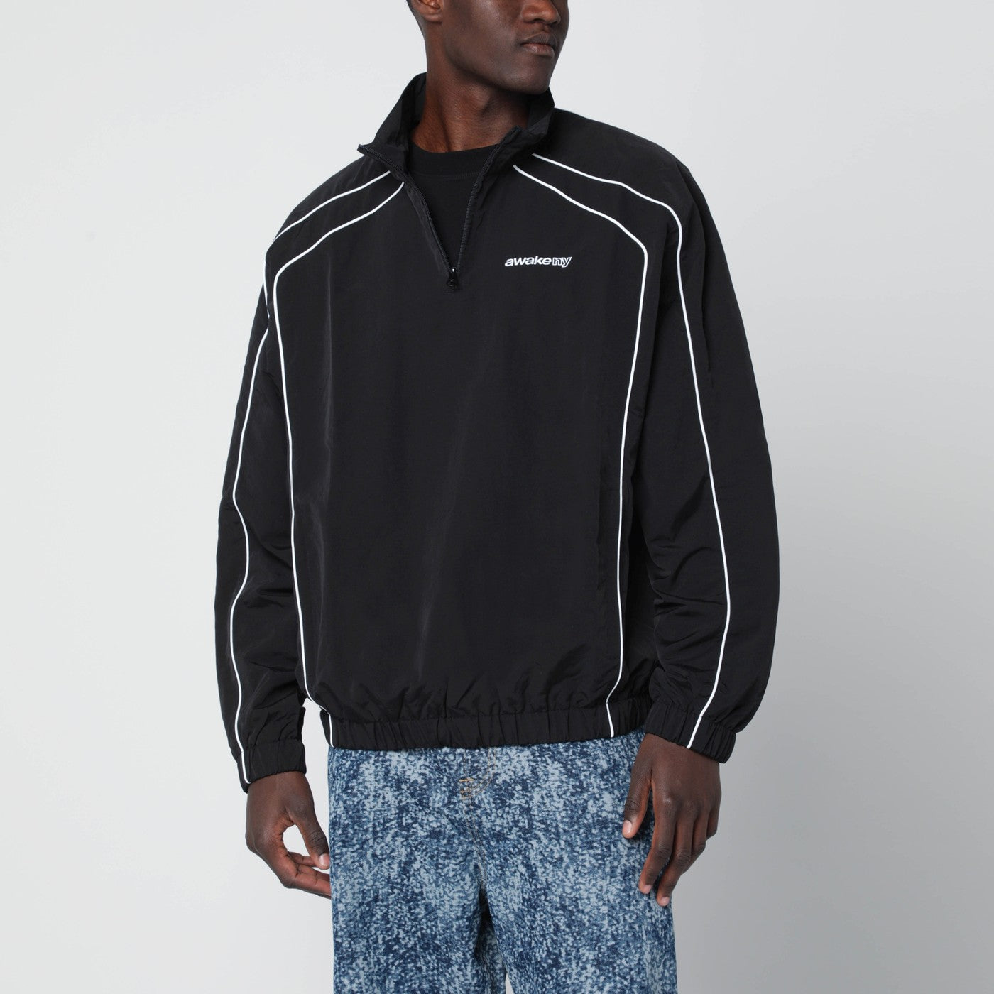 Black jacket with zip collar