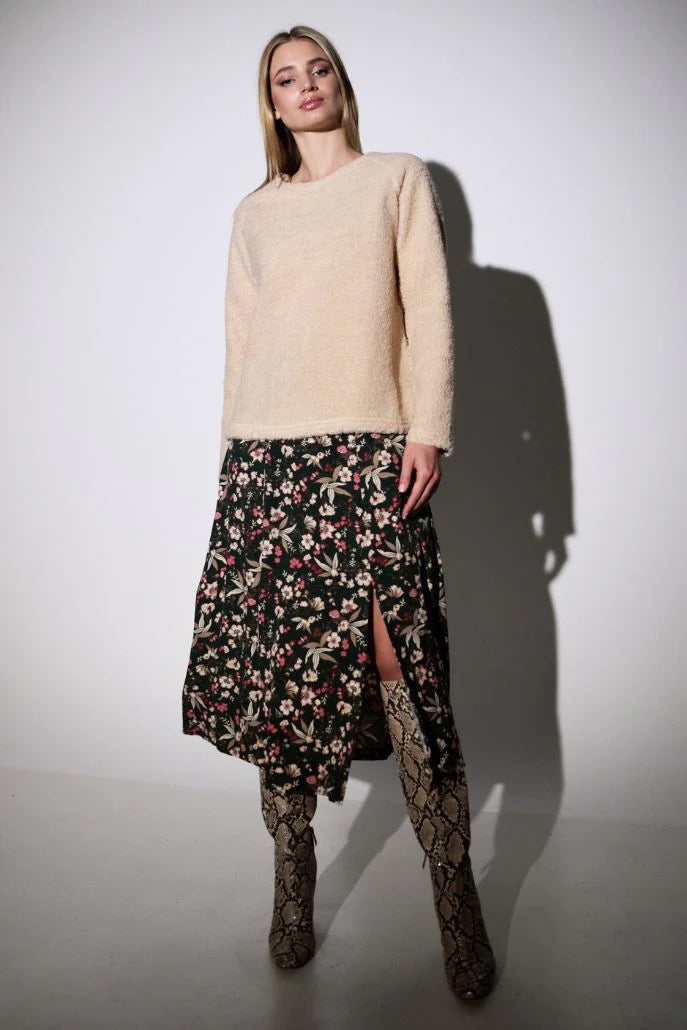 Kiyo Tapestry Print Midi Skirt - GreenMulti