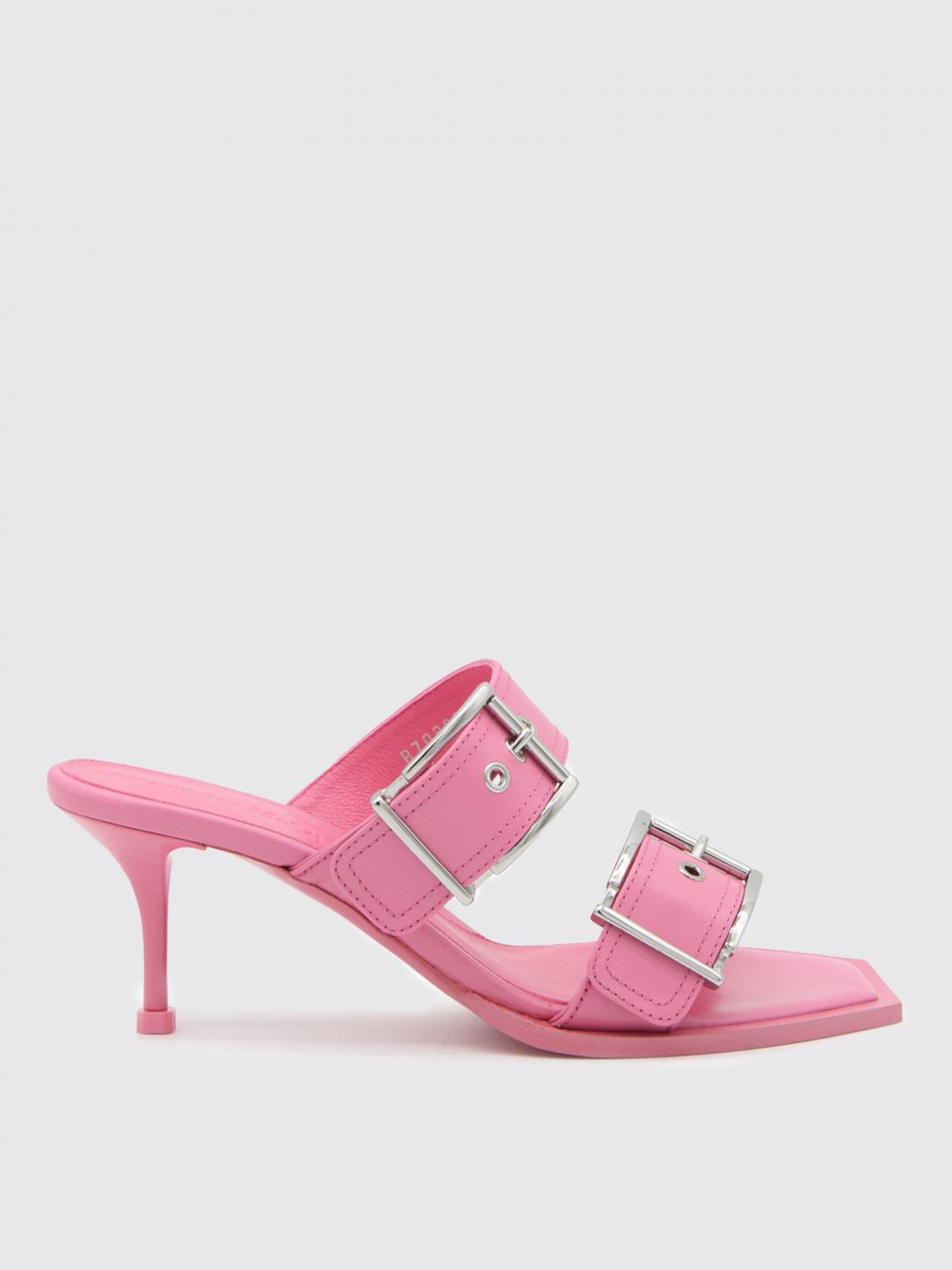 McQueen mules in leather