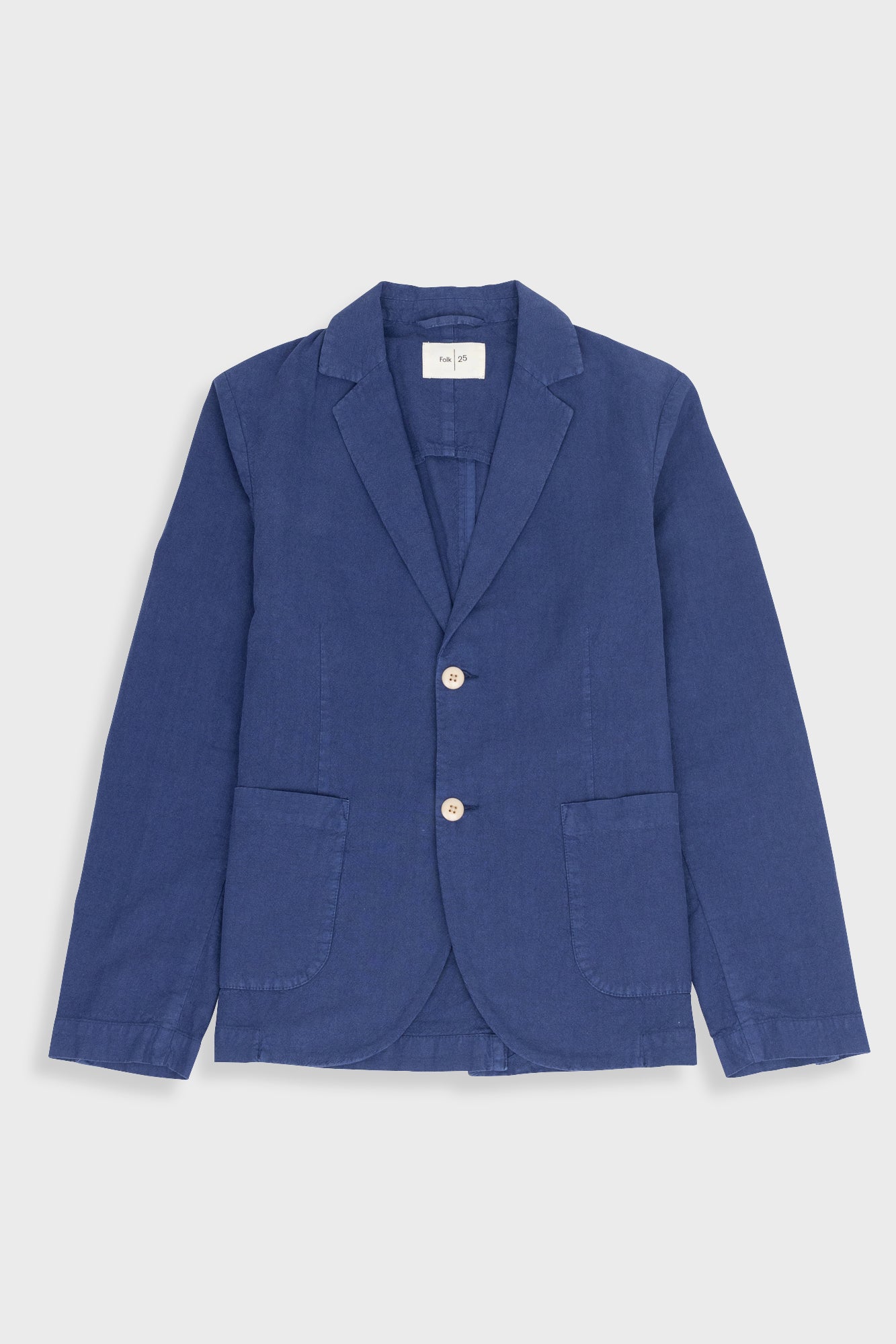 Cotton Linen Blazer - Deep Blue - X-Small