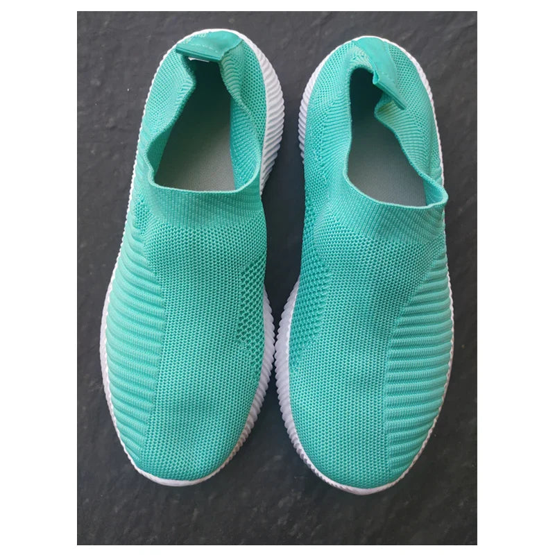 Women Vulcanized Shoes High Quality Women Sneakers Slip On Flats Shoes Women Loafers Plus Size Walking Flat