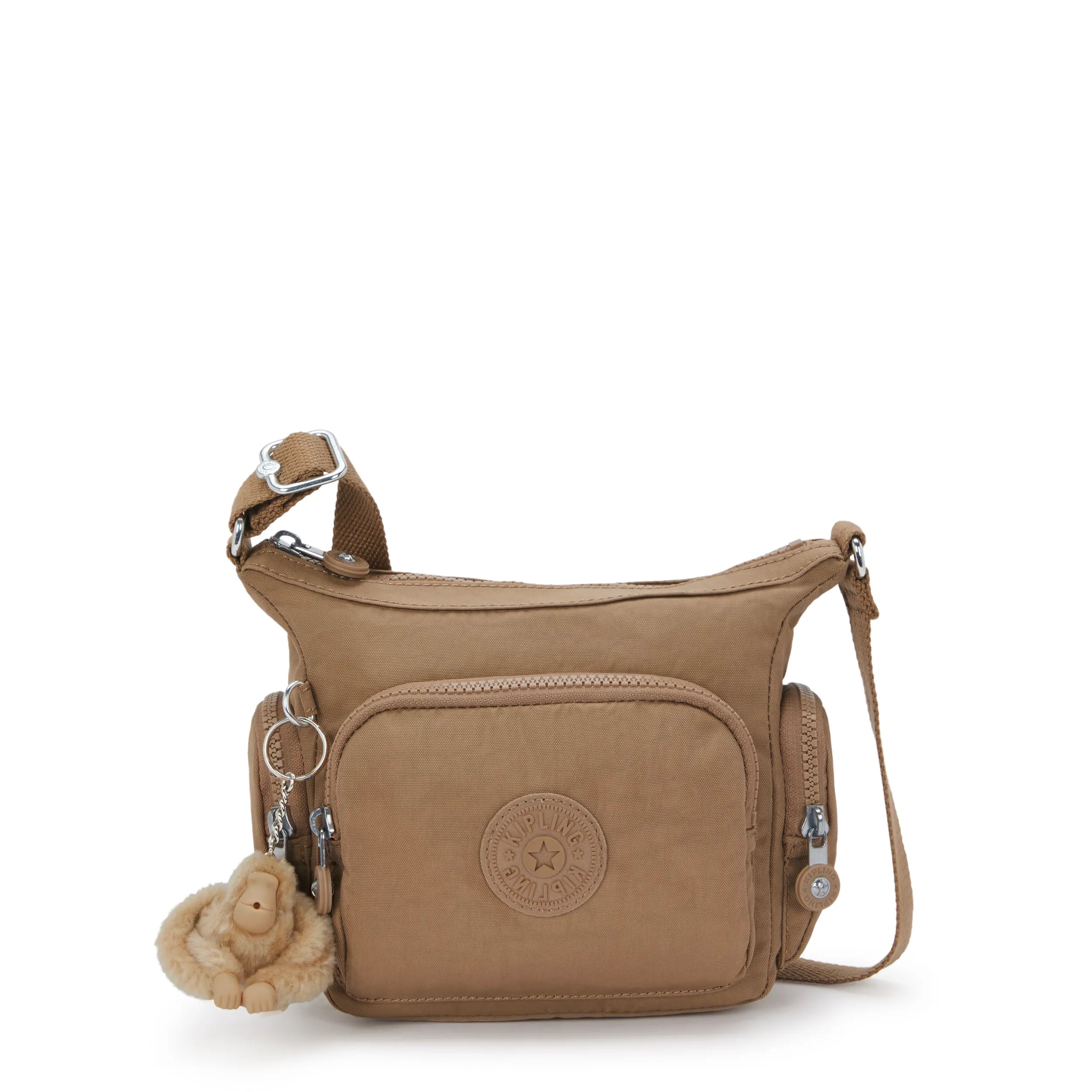 Kipling Small Shoulder Bag With Adjustable Strap Early Tan % Recycled Polyamide, % Polyamide