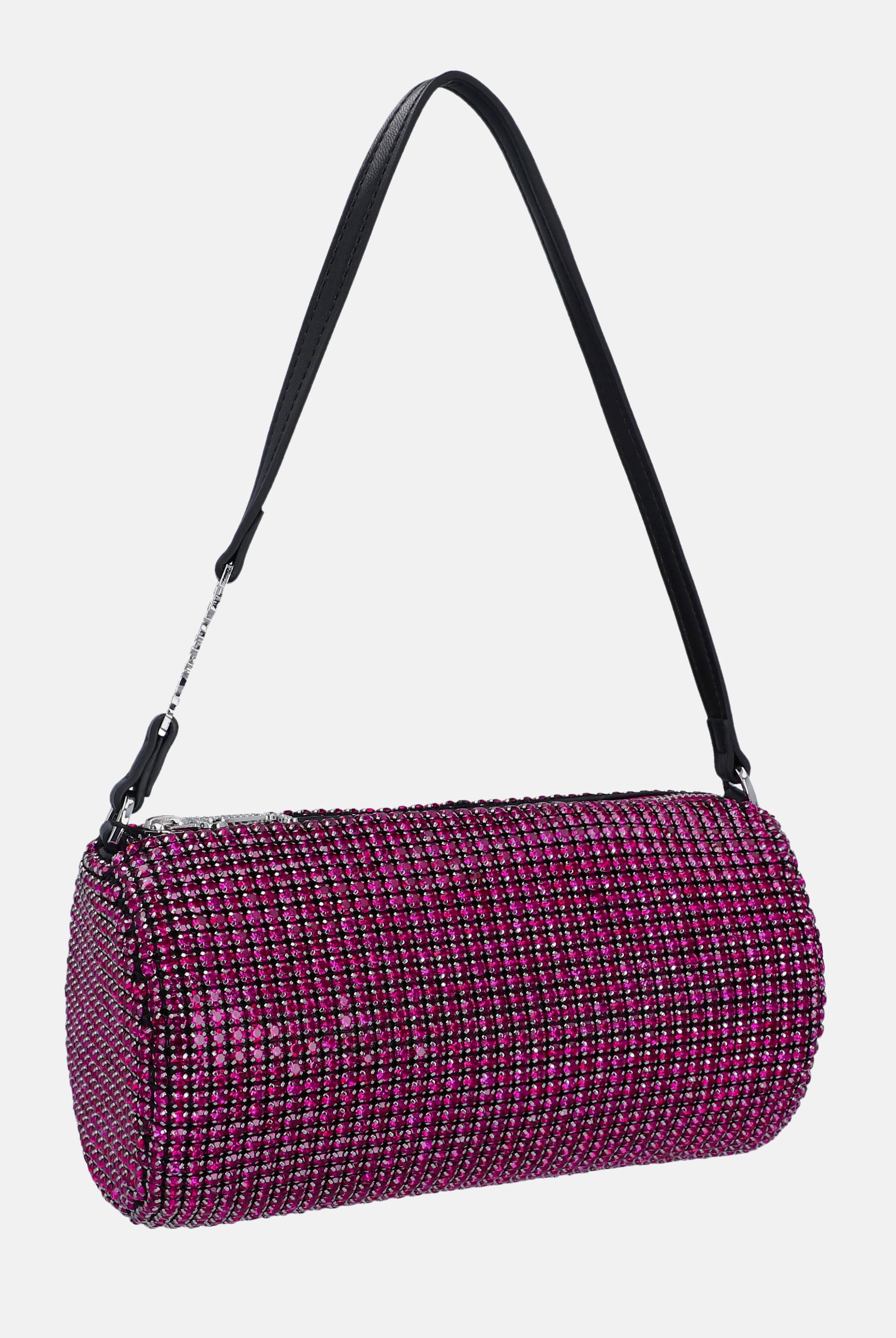 S SHOULDER MINI CRYSTAL BARREL BAG - ONE FCHIA