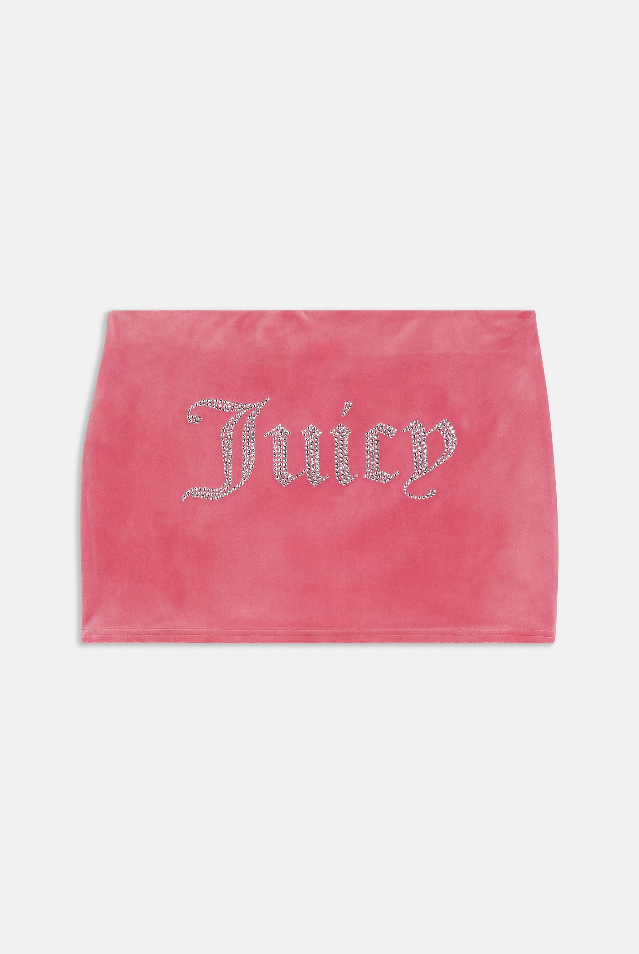 PINK LEMONADE DIAMANTÉ VELOUR SPLIT MINI SKIRT - X Pink