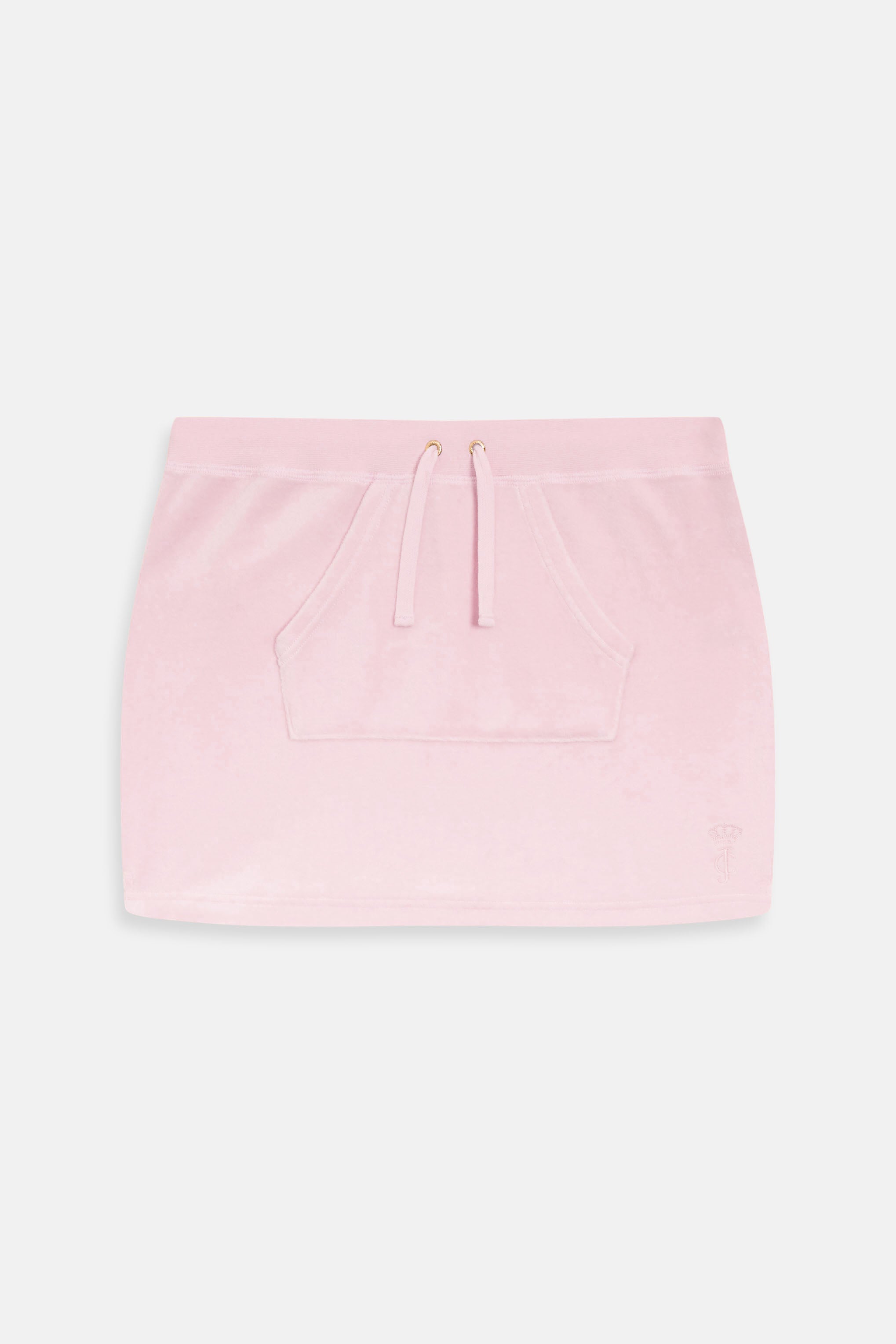 JUICY PINK GOLD BAMBOO VELOUR HERITAGE MINI SKIRT - S Pink