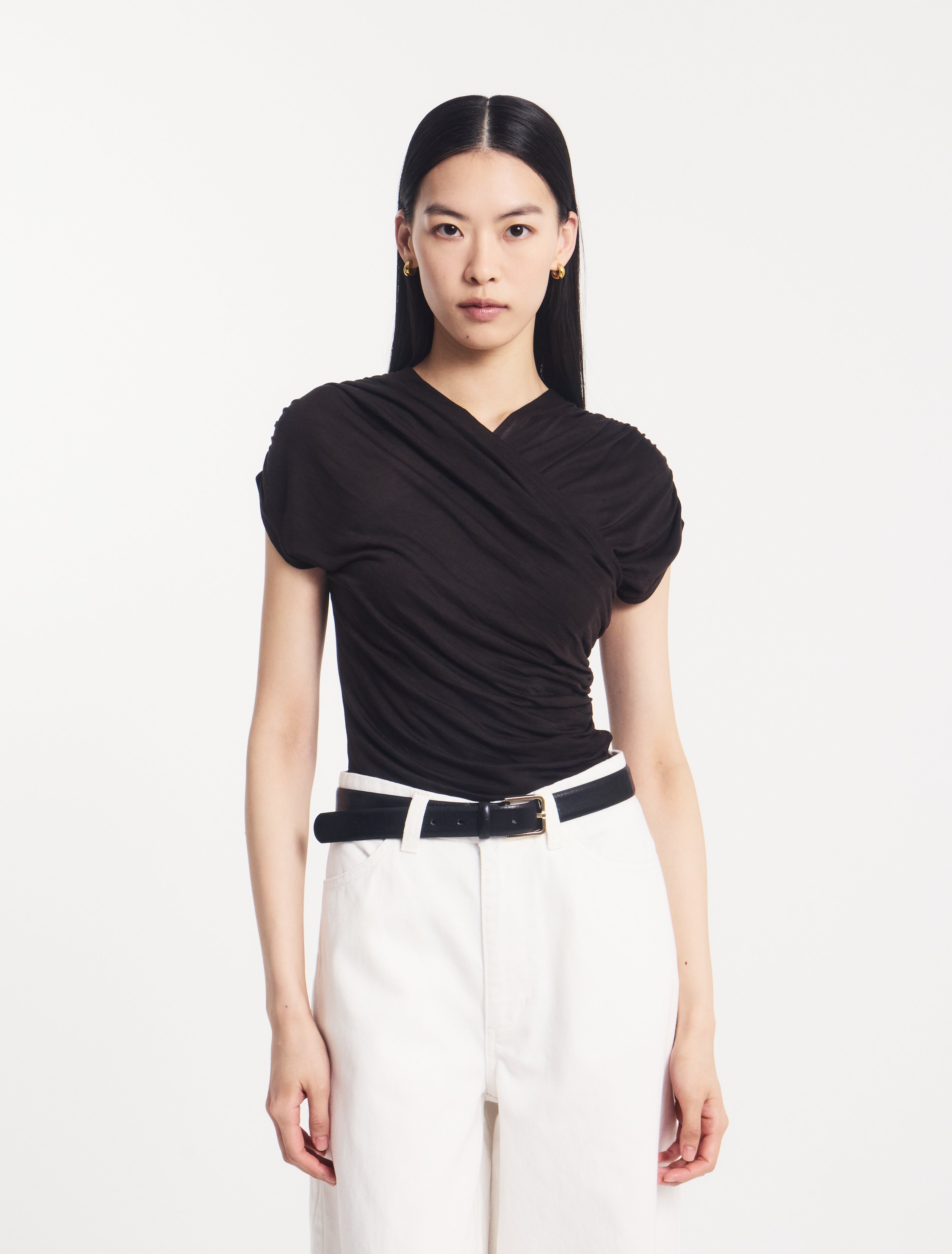 Indie Wrap Top in Bitter Chocolate - TENCEL Ninety Percent