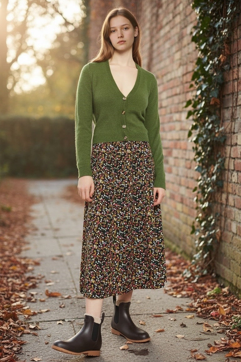Louche Kiyo Dippy Ditsy Print Midi Skirt - Dippy Ditsy Multicolour