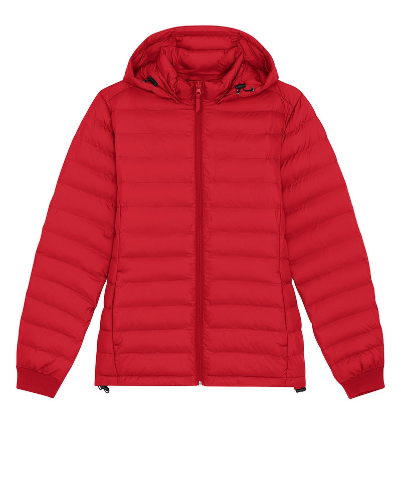 Recycled Polyester Puffer Jacket: Womens - Red