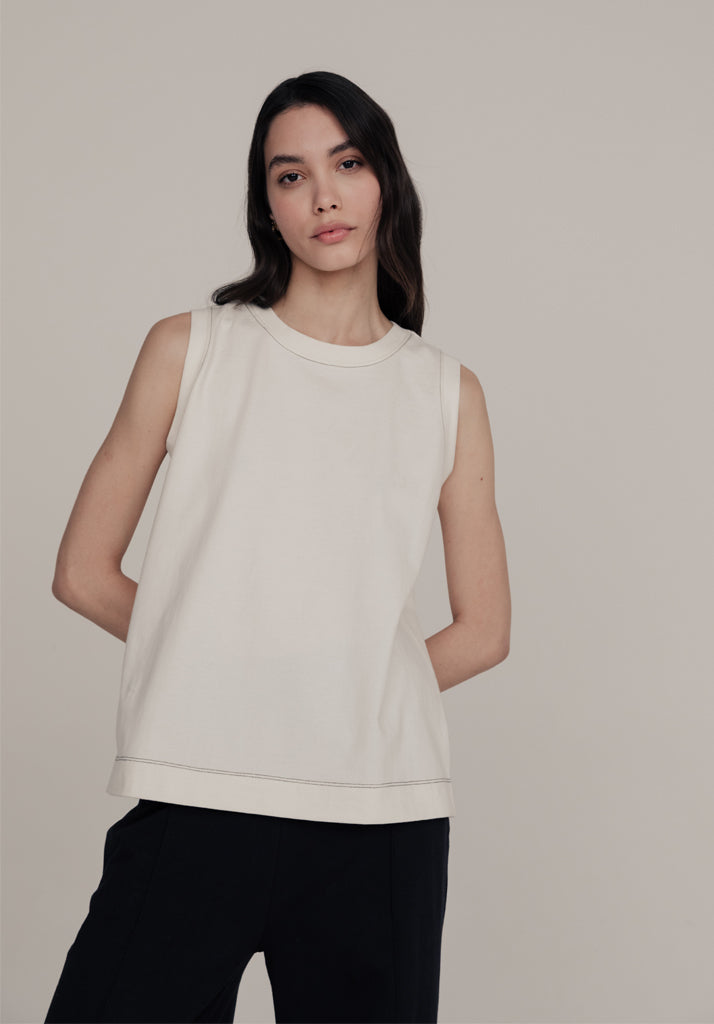 Skye Sleeveless Tank Top In Cream