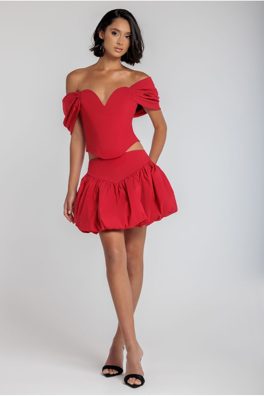 Goddiva Bengaline Balloon Mini Skirt