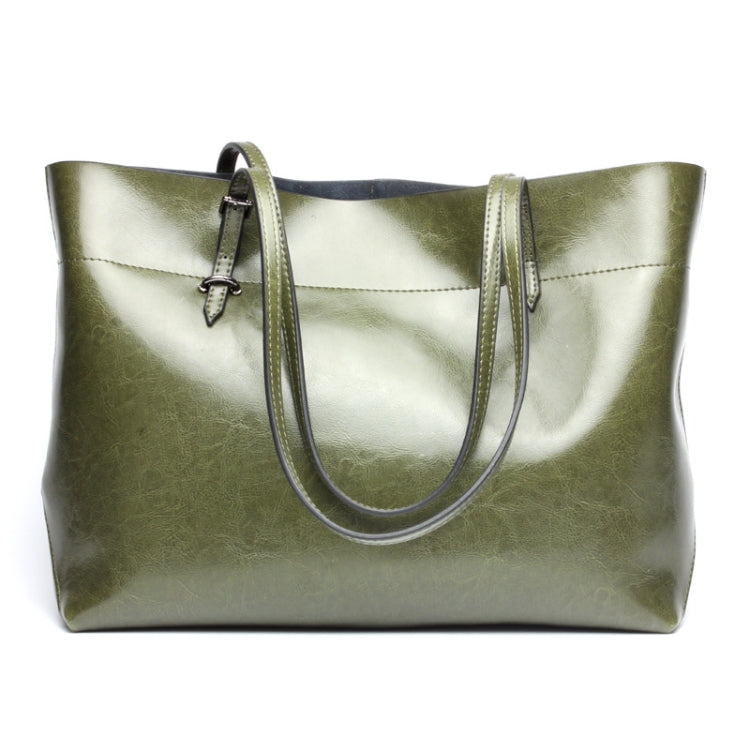 L Trendy Casual Tote Bag Shoulder Women Bag, Retro Brown Horizontal Version, Vintage Wine Red Horizontal Version, - Army Green Horizontal Version