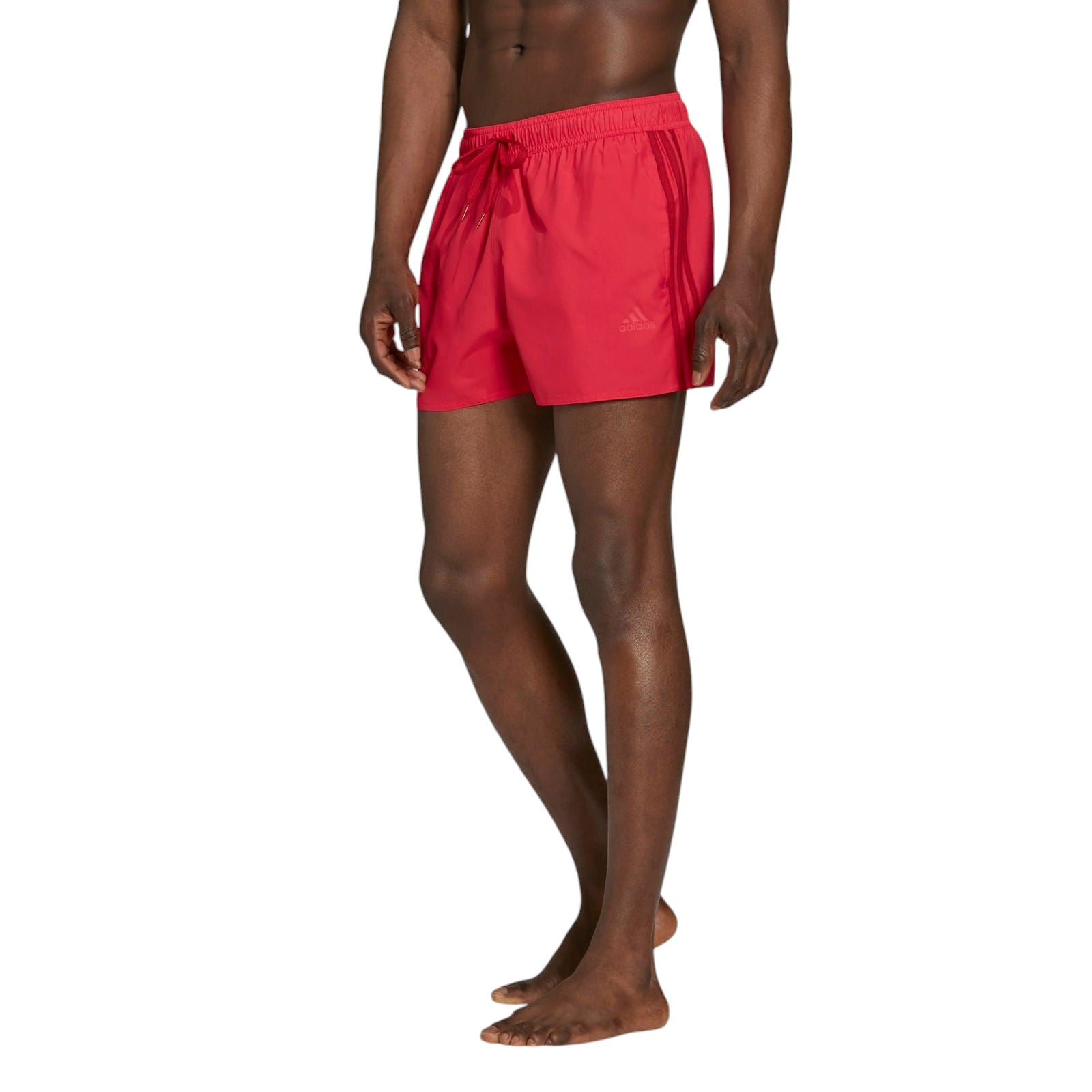adidas Classic -Stripes Swim Shorts - Power Pink Team Victory Red