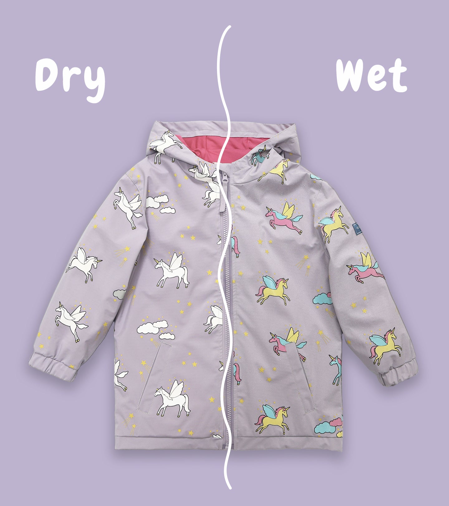 Unicorn Colour Changing Kids Raincoat