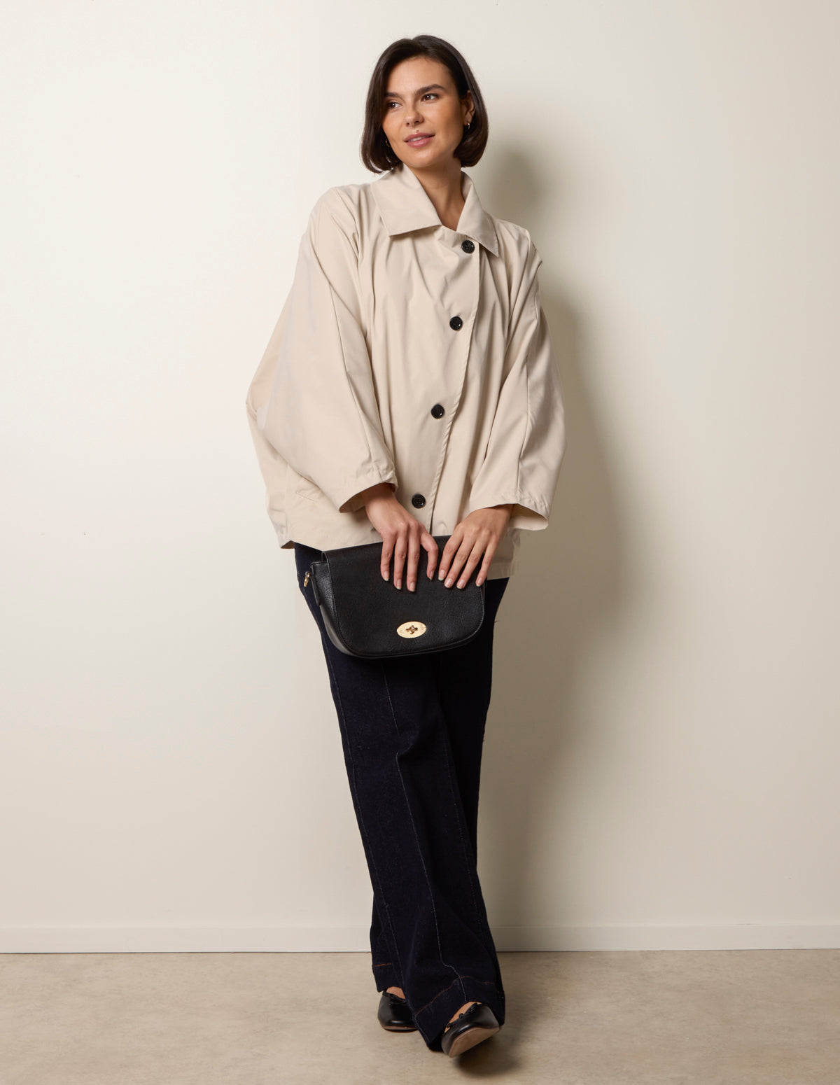 Oversized Short Length Trench Coat - SM BEIGE