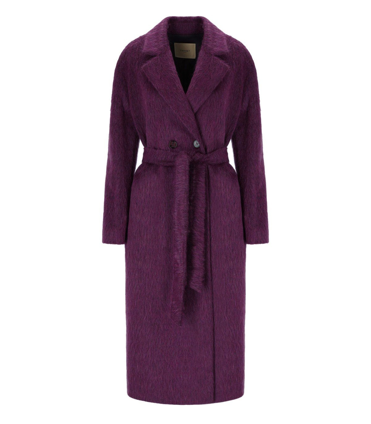 TWINSET PURPLE BELTED COAT