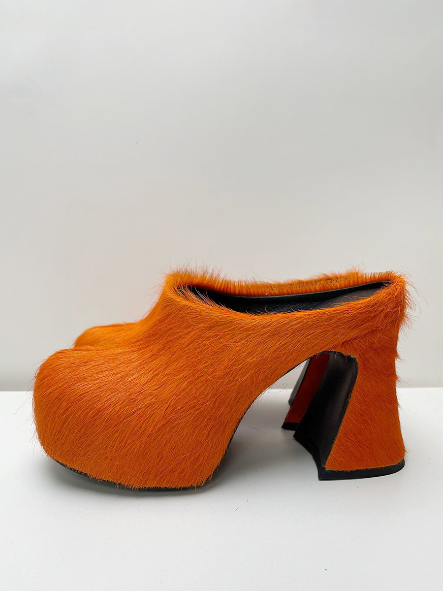 women's faux fur mules