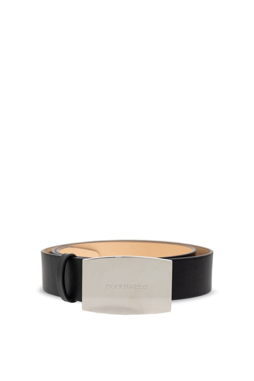 DSQUARED TEXT BRANDING LETAHER BELT Size: , colour: BLACK