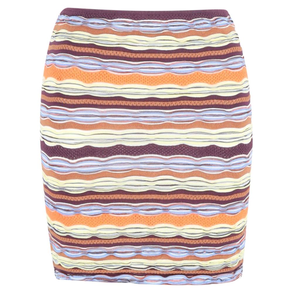 M Missoni Women's Preloved Mini Pencil Skirt in Multicolor Cotton