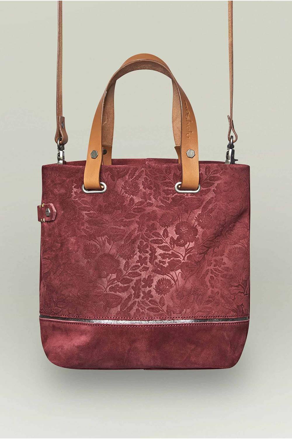 Moshulu 'sitar' Suede Tote Bag In Dark Red
