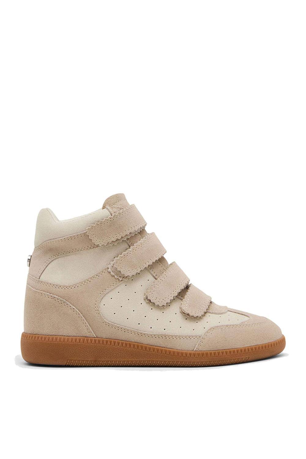 STEVE MADDEN Women's 'Mustang Trainer Beige' Leather Trainers in Beige