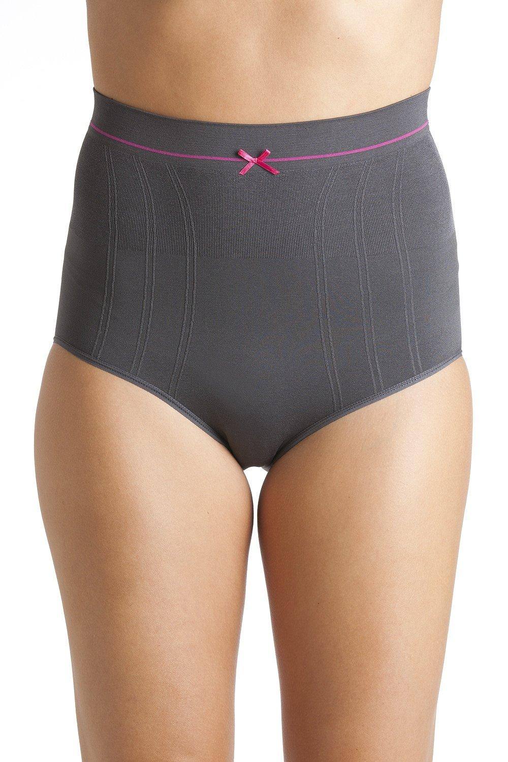 Camille Two Pack Seamfree High Waist Shapewear Control Briefs In Grey