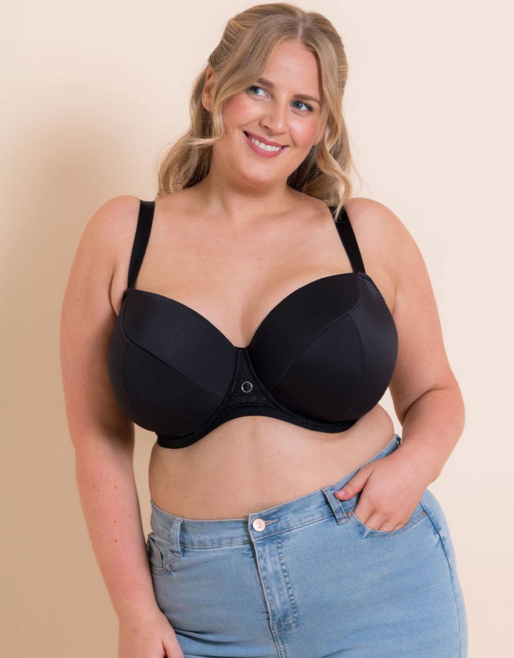 Curvy Kate Daze Shirt Bra Balcony Padded Lingerie In Black