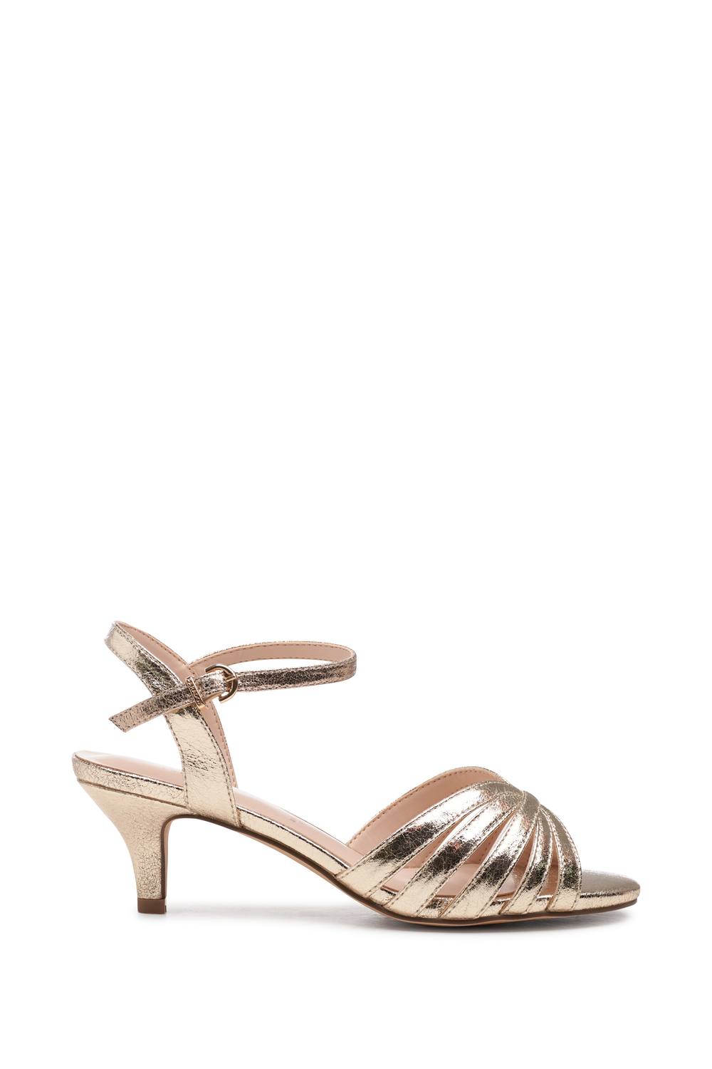 Paradox London Silver 'taytum' Wide Fit Heeled Sandals In Gold