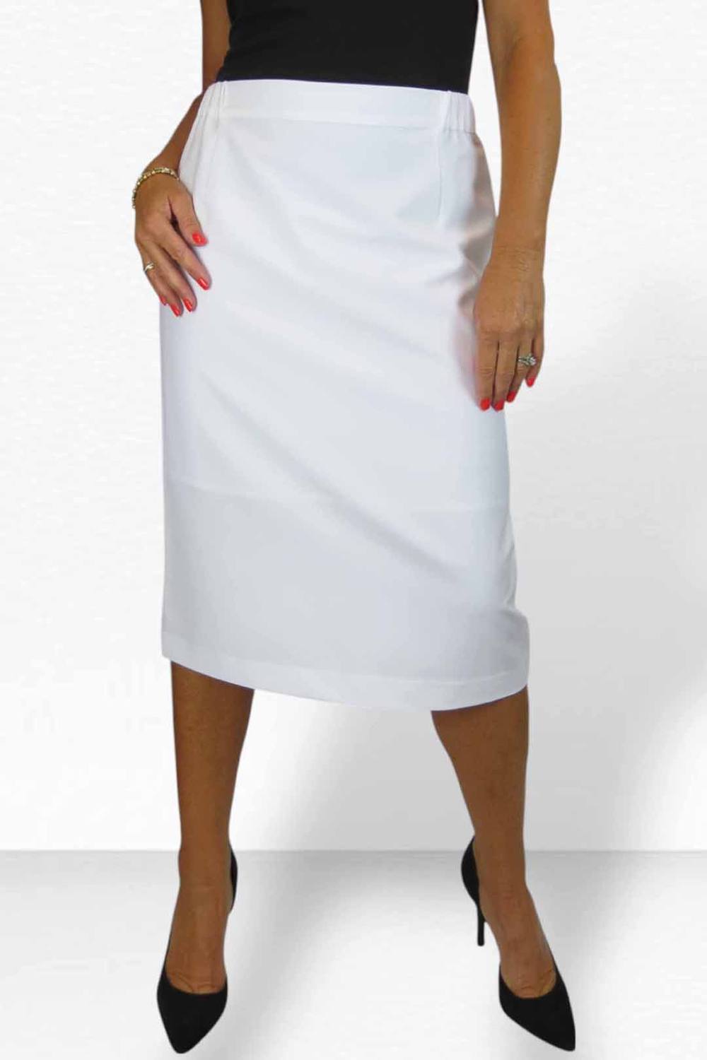 Paulo Due Tailored Midi Pencil Skirt In White